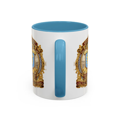 Aston Villa Crest Coffee Mug – 1874–2026 Anniversary Accent Mug (11/15 oz)