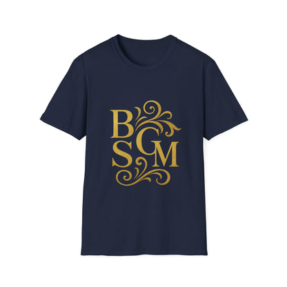 BGSM Monogram T-Shirt — Decorative Gold Front &amp; Blue Circle Back
