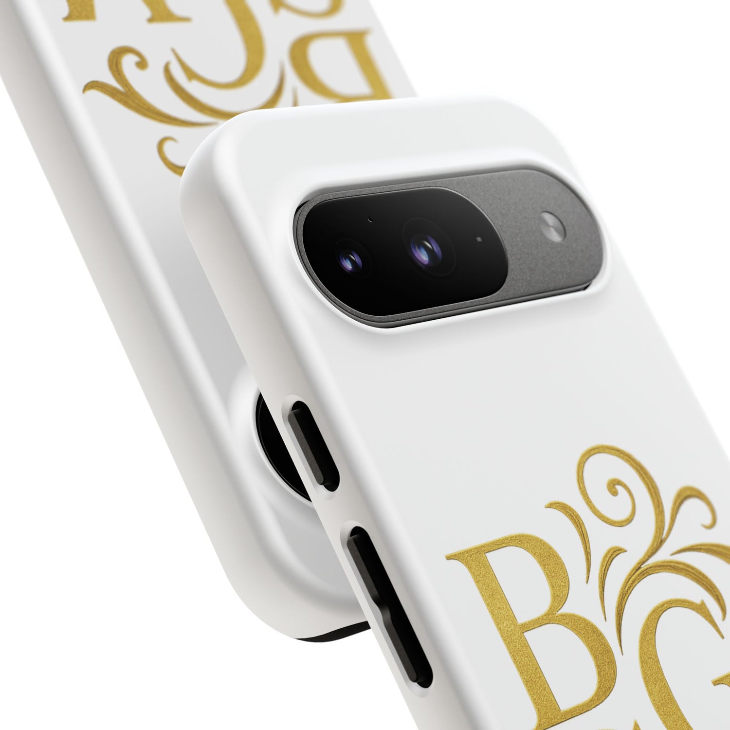 Monogram Tough Case – Elegant Gold B S G M Flourish Phone Case