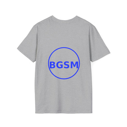 BGSM Monogram T-Shirt — Decorative Gold Front &amp; Blue Circle Back