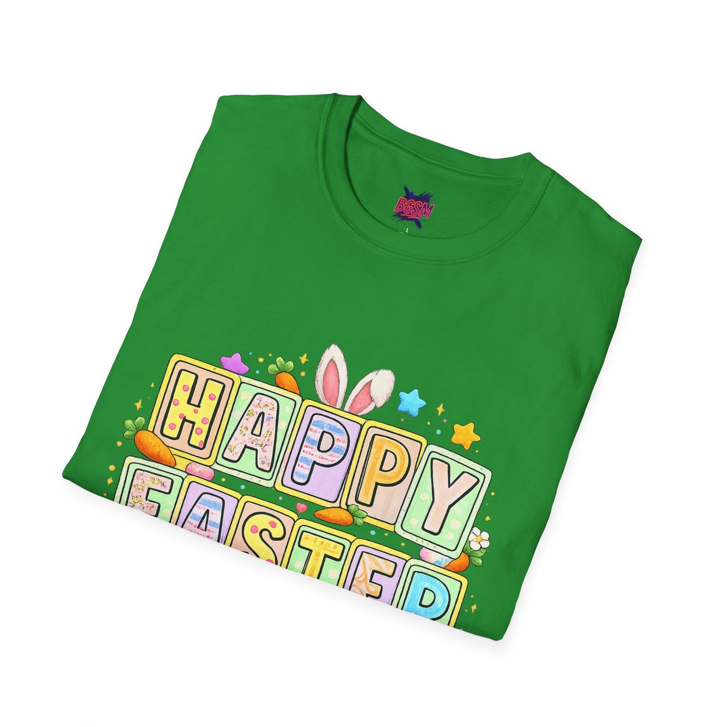 BGSM Happy Easter T-Shirt — Pastel Bunny &amp; Eggs Holiday Tee