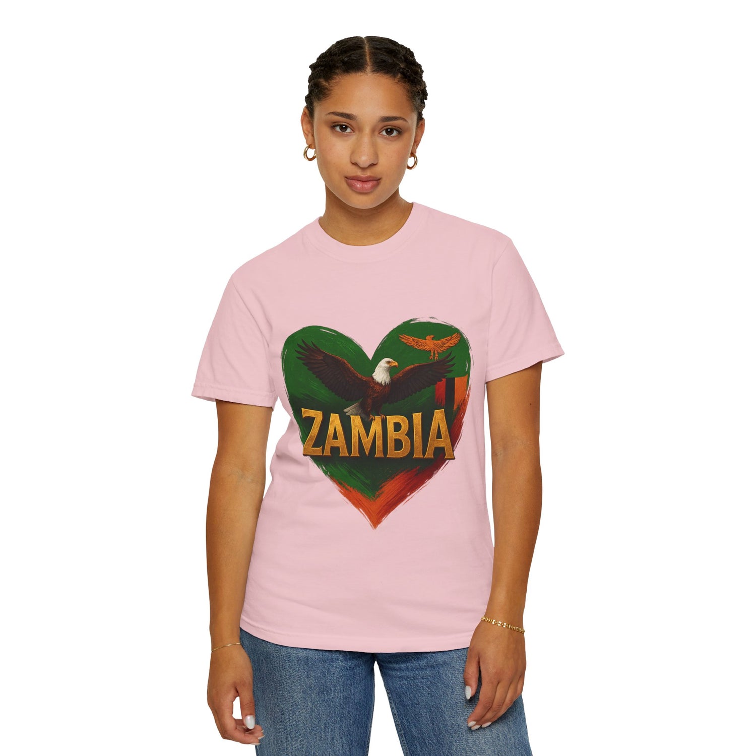 BGSM Zambia Heart Eagle T-Shirt — Patriotic Zambia Graphic Tee