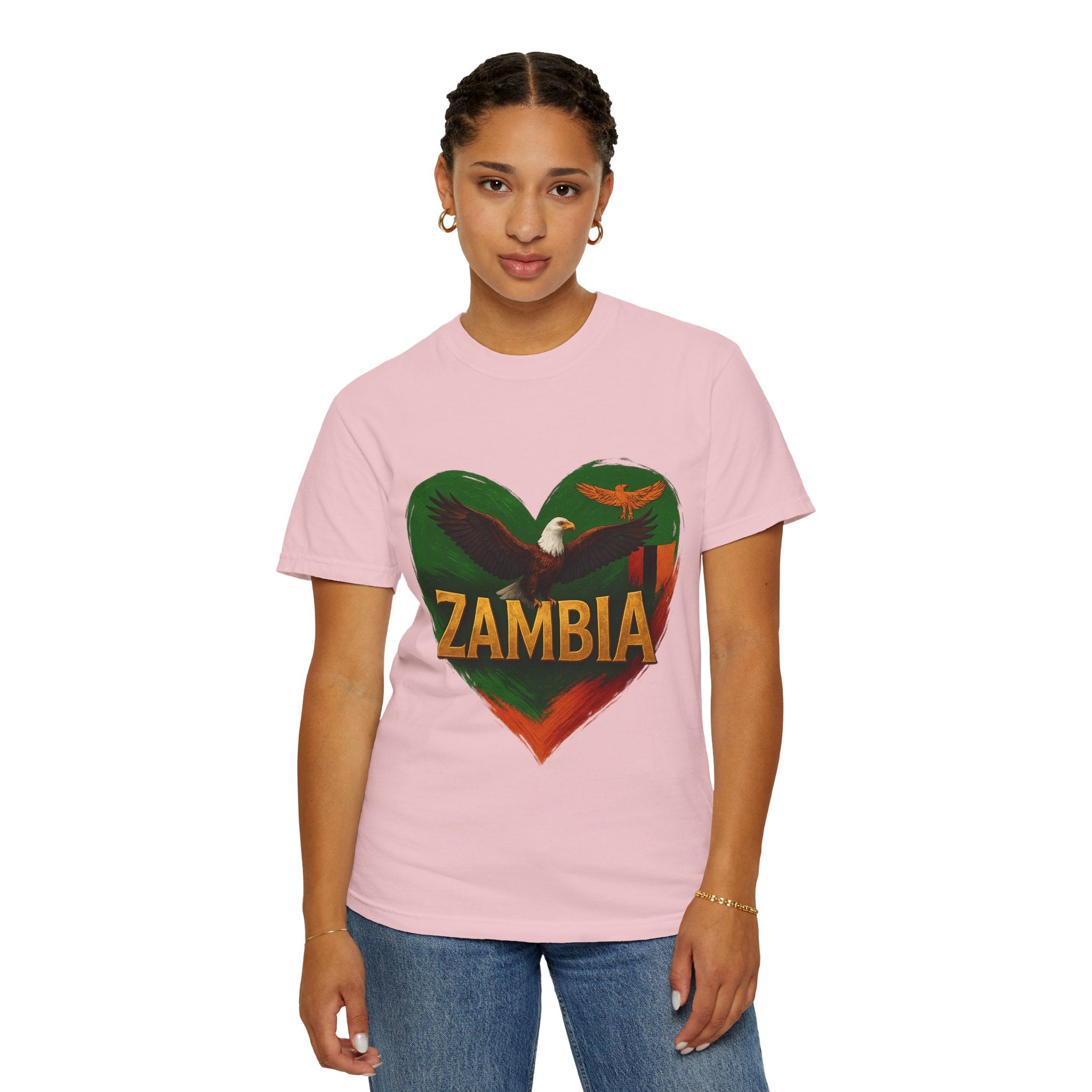 BGSM Zambia Heart Eagle T-Shirt — Patriotic Zambia Graphic Tee
