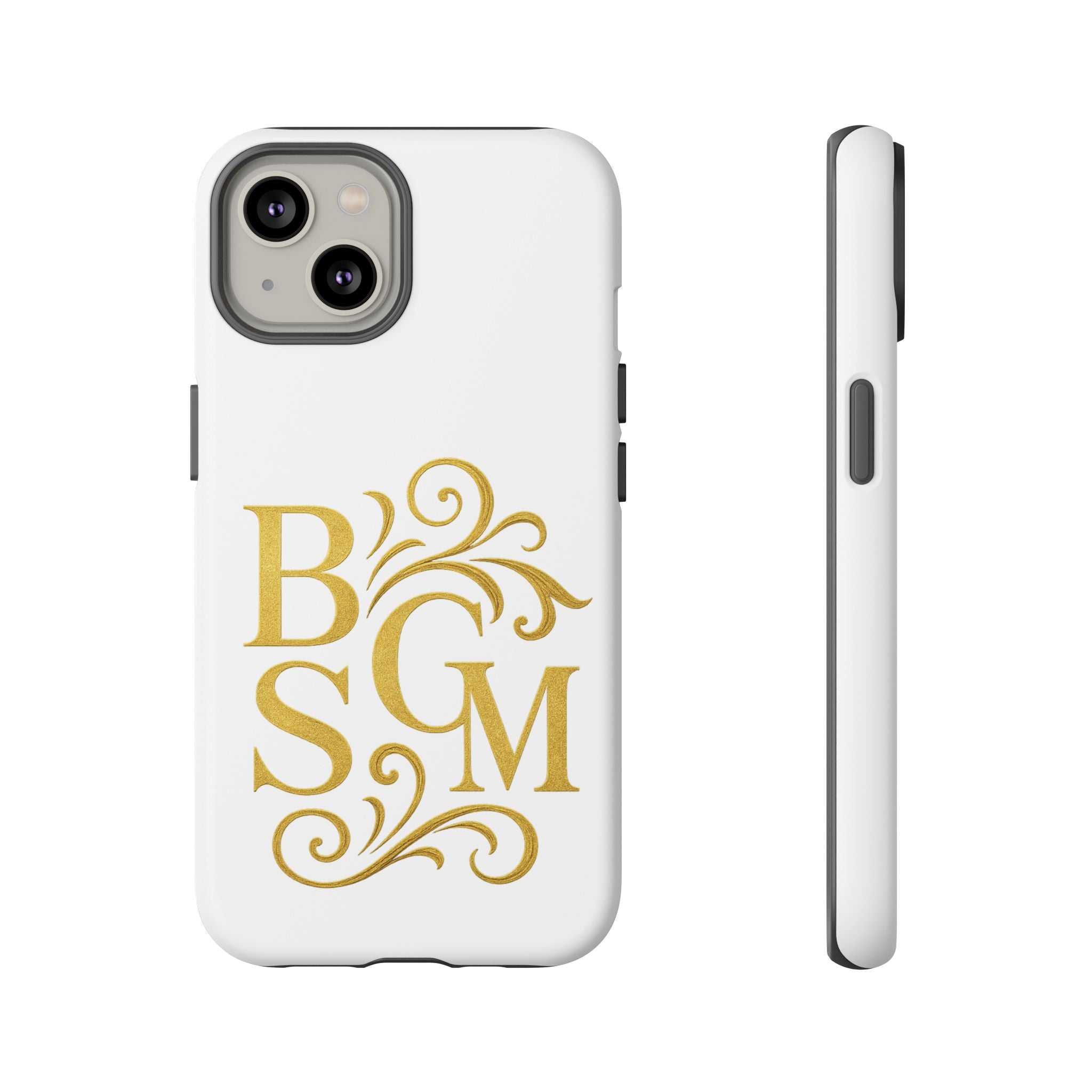 Monogram Tough Case – Elegant Gold B S G M Flourish Phone Case
