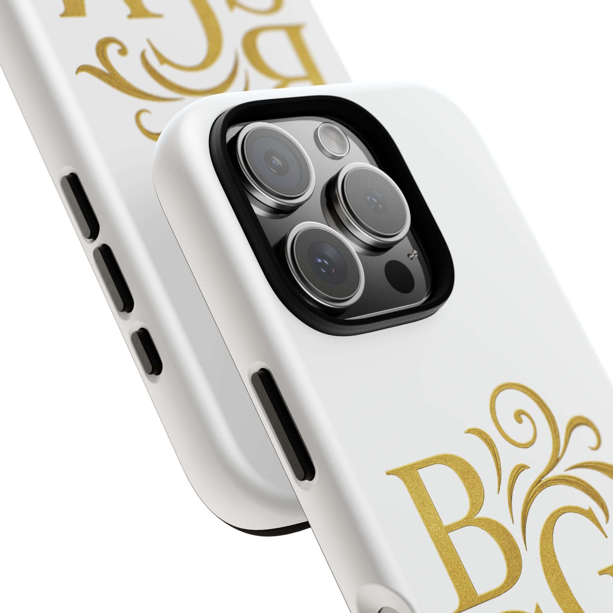 Monogram Tough Case – Elegant Gold B S G M Flourish Phone Case