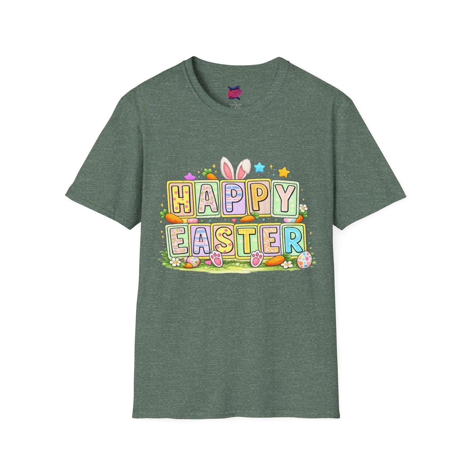 BGSM Happy Easter T-Shirt — Pastel Bunny &amp; Eggs Holiday Tee
