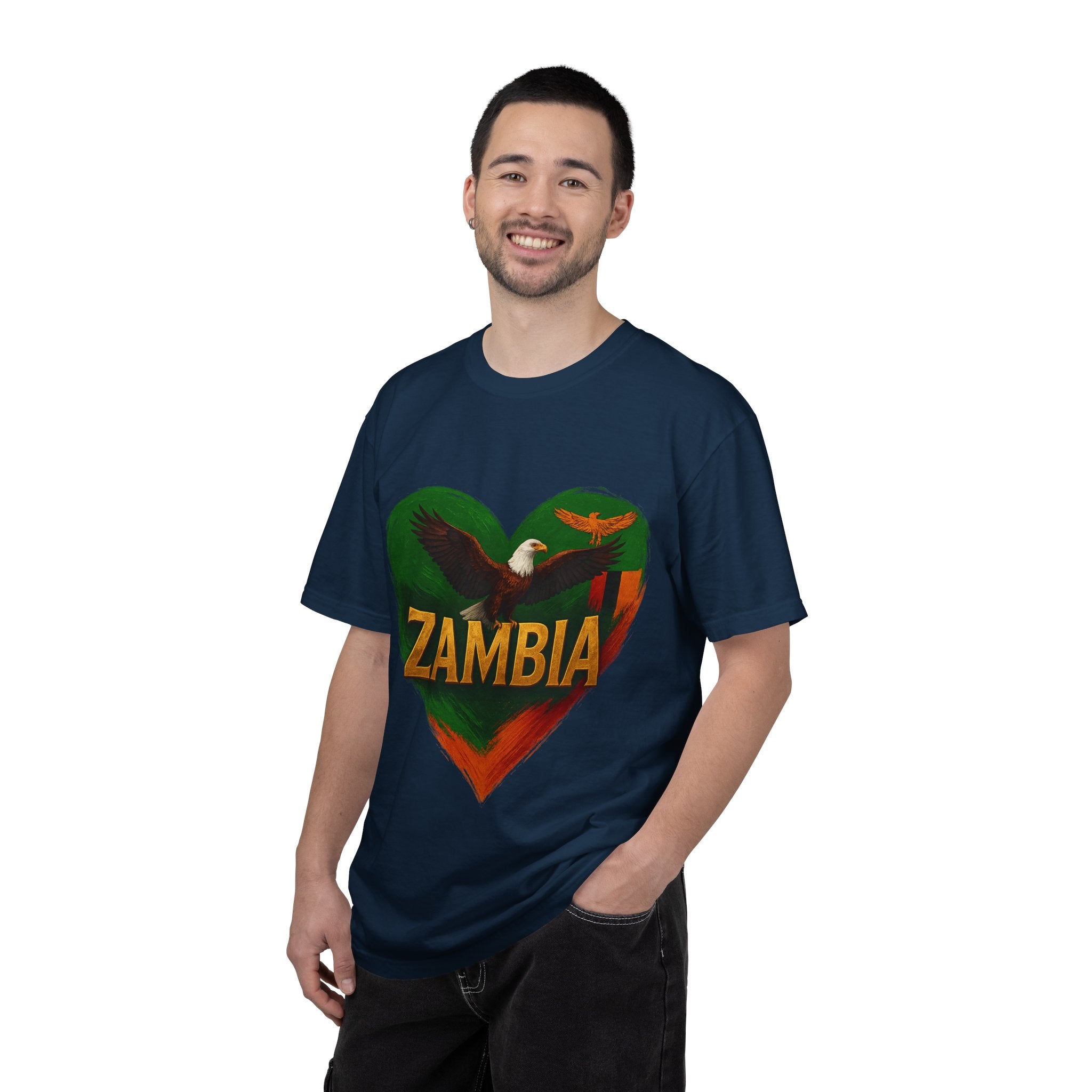 BGSM Zambia Heart Eagle T-Shirt — Patriotic Zambia Graphic Tee
