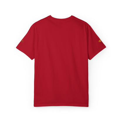 Autumn Fox Pocket T-Shirt — Rust Garment-Dyed Tee with Pocket Fox Design