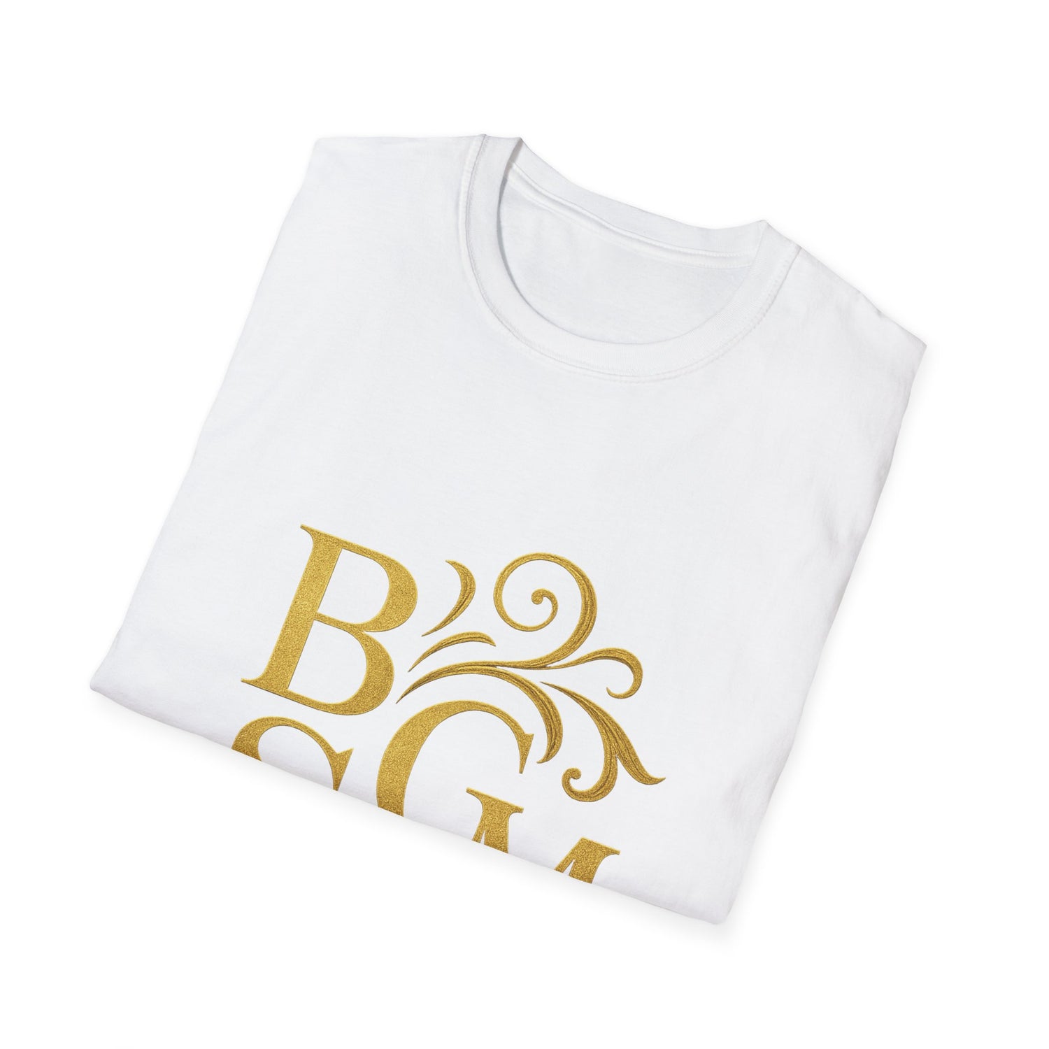 BGSM Monogram T-Shirt — Decorative Gold Front &amp; Blue Circle Back