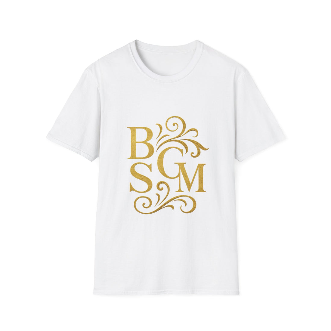 BGSM Monogram T-Shirt — Decorative Gold Front &amp; Blue Circle Back
