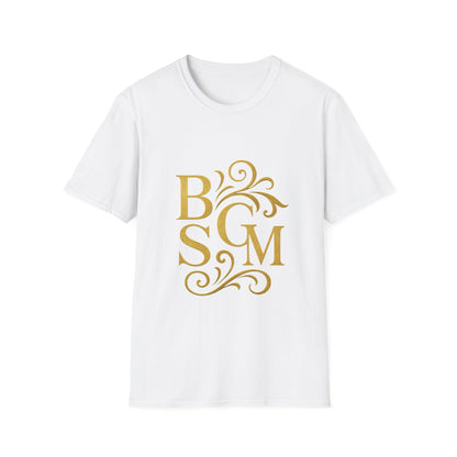 BGSM Monogram T-Shirt — Decorative Gold Front &amp; Blue Circle Back
