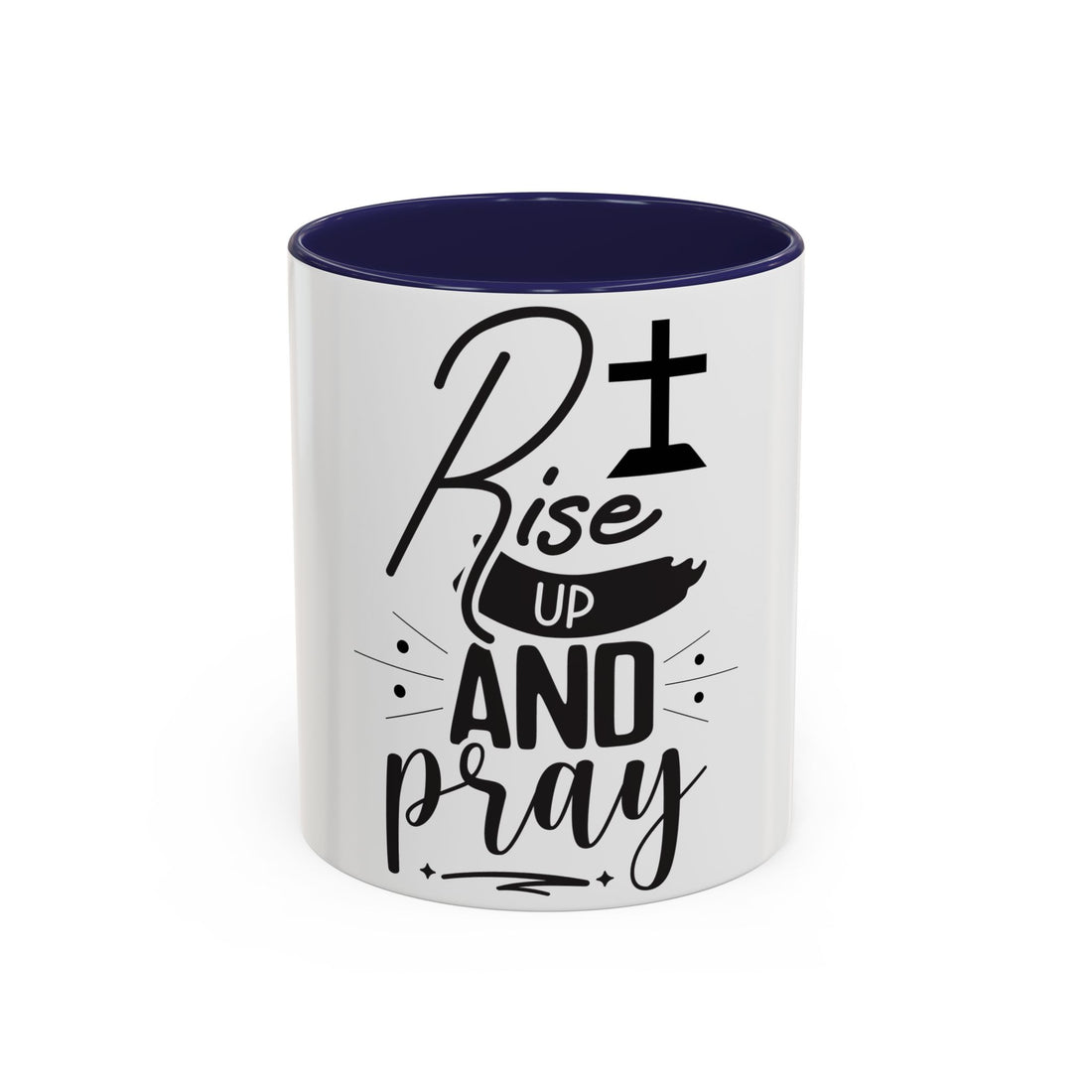 Rise Up and Pray Accent Coffee Mug – Inspirational Christian Coffee Cup