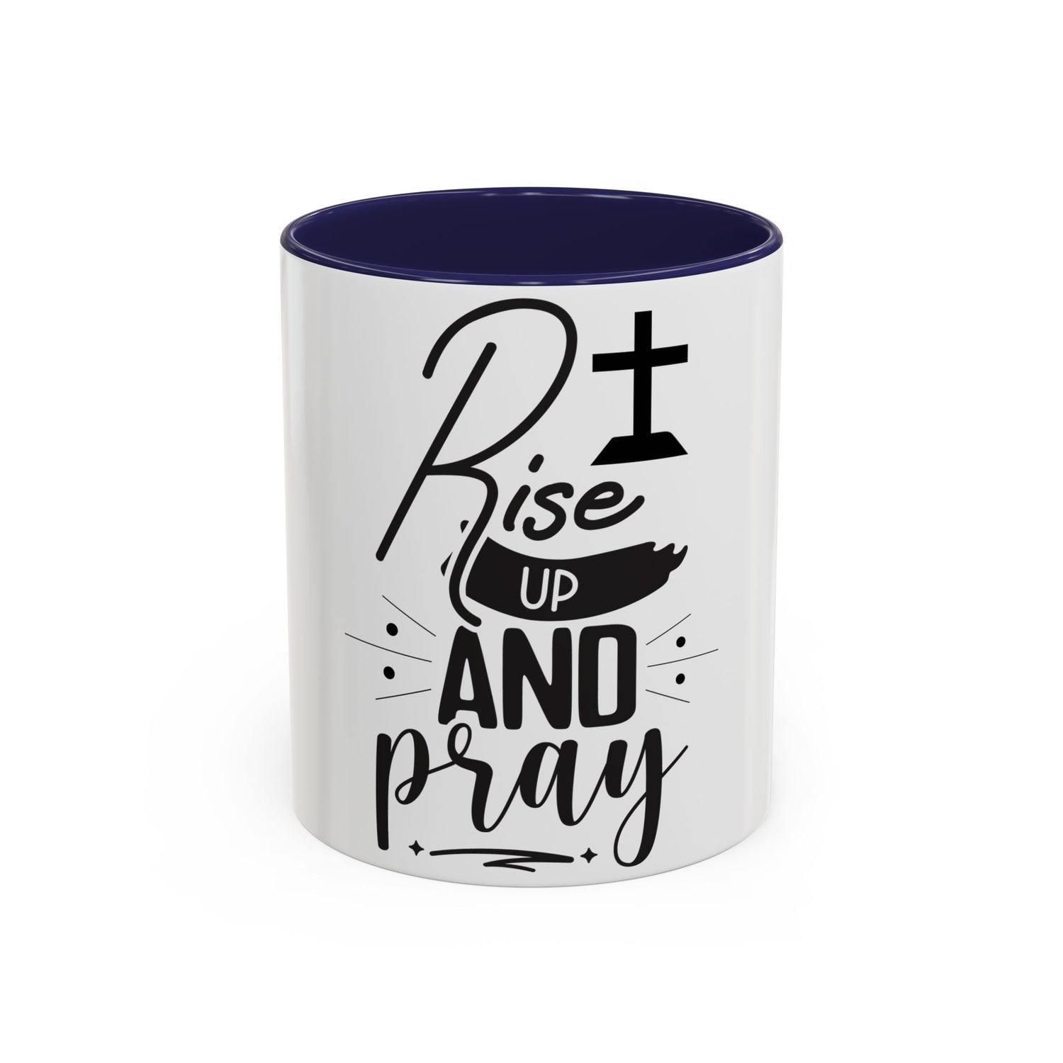 Rise Up and Pray Accent Coffee Mug – Inspirational Christian Coffee Cup