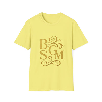 BGSM Monogram T-Shirt — Decorative Gold Front &amp; Blue Circle Back