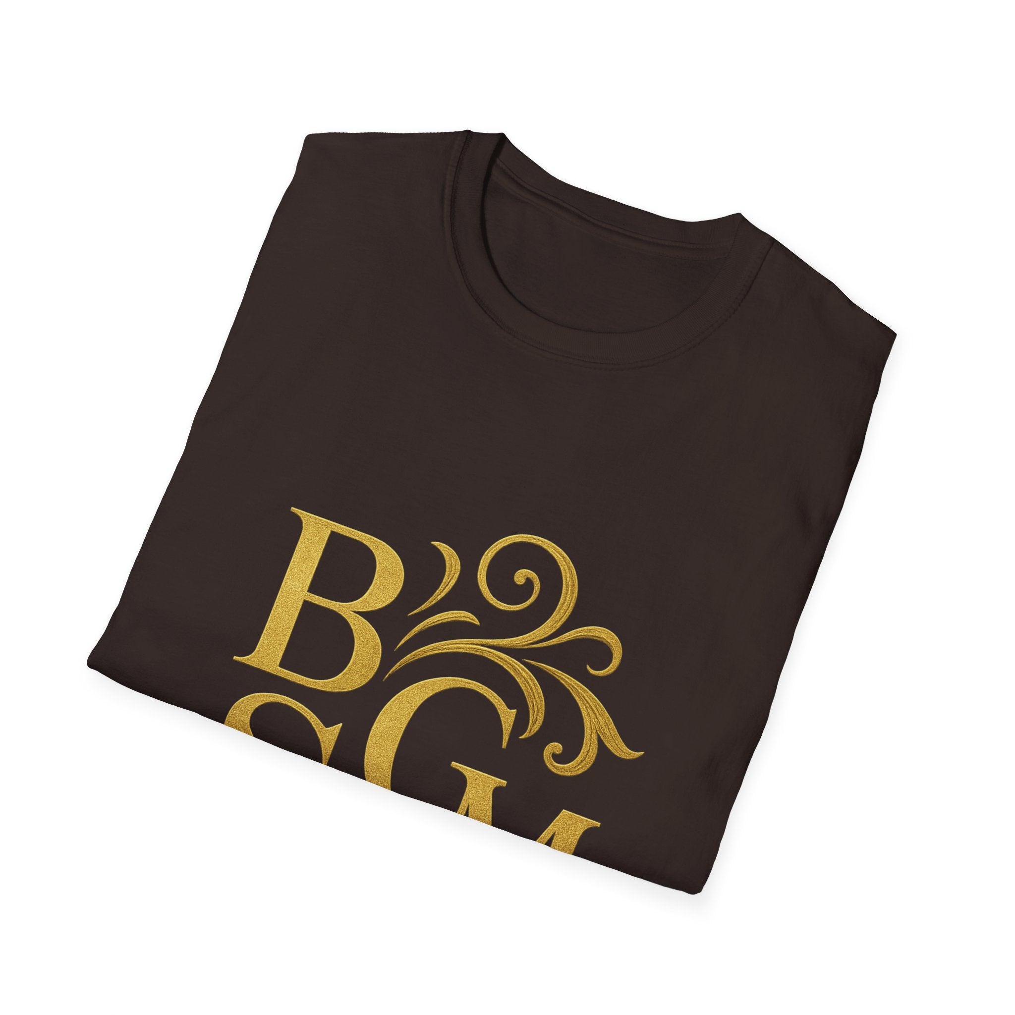 BGSM Monogram T-Shirt — Decorative Gold Front &amp; Blue Circle Back