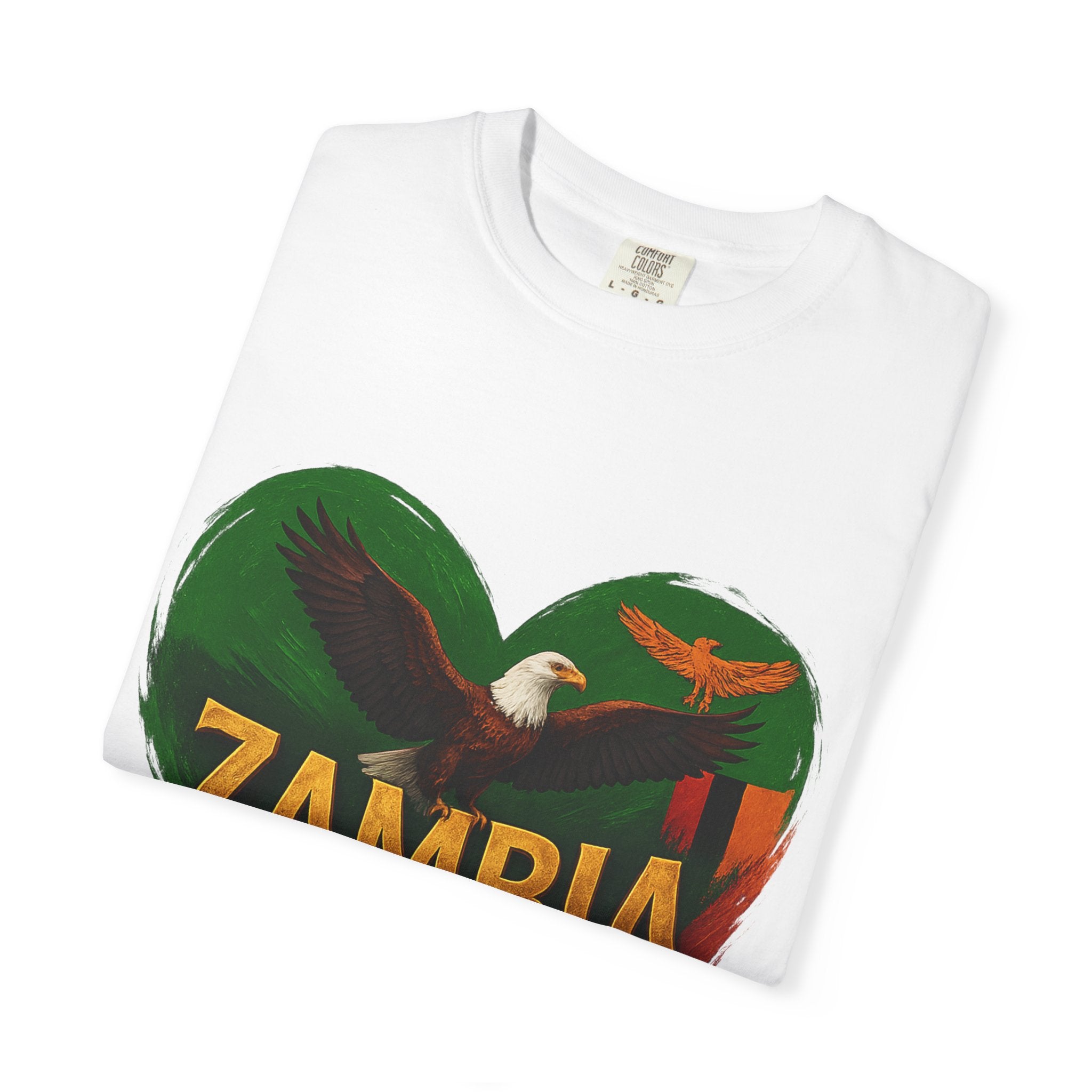 BGSM Zambia Heart Eagle T-Shirt — Patriotic Zambia Graphic Tee