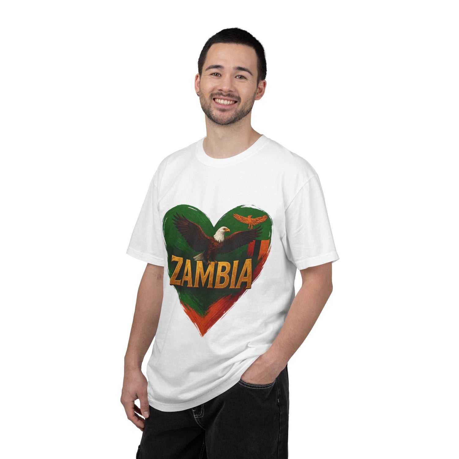 BGSM Zambia Heart Eagle T-Shirt — Patriotic Zambia Graphic Tee