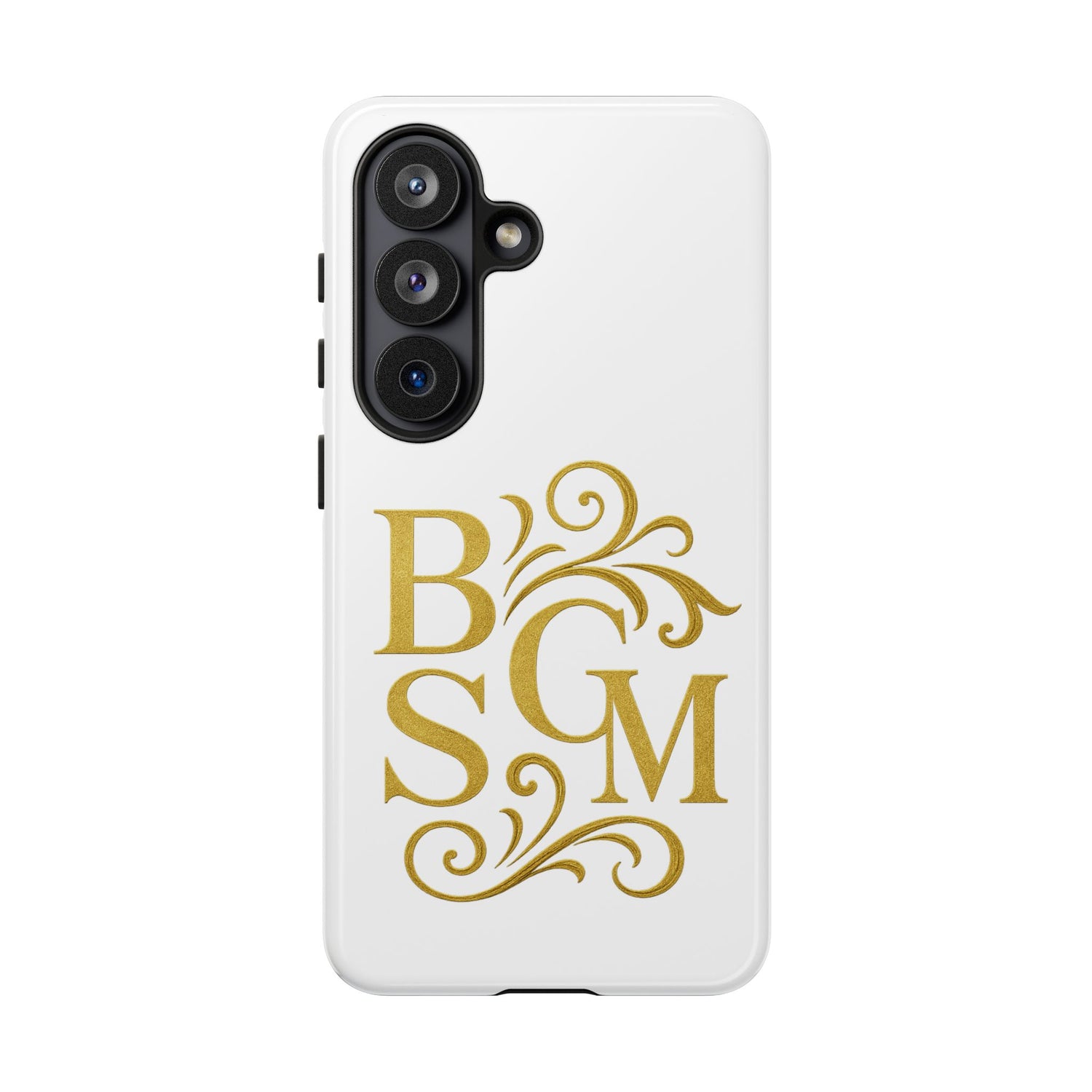 Monogram Tough Case – Elegant Gold B S G M Flourish Phone Case