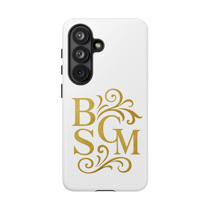 Monogram Tough Case – Elegant Gold B S G M Flourish Phone Case
