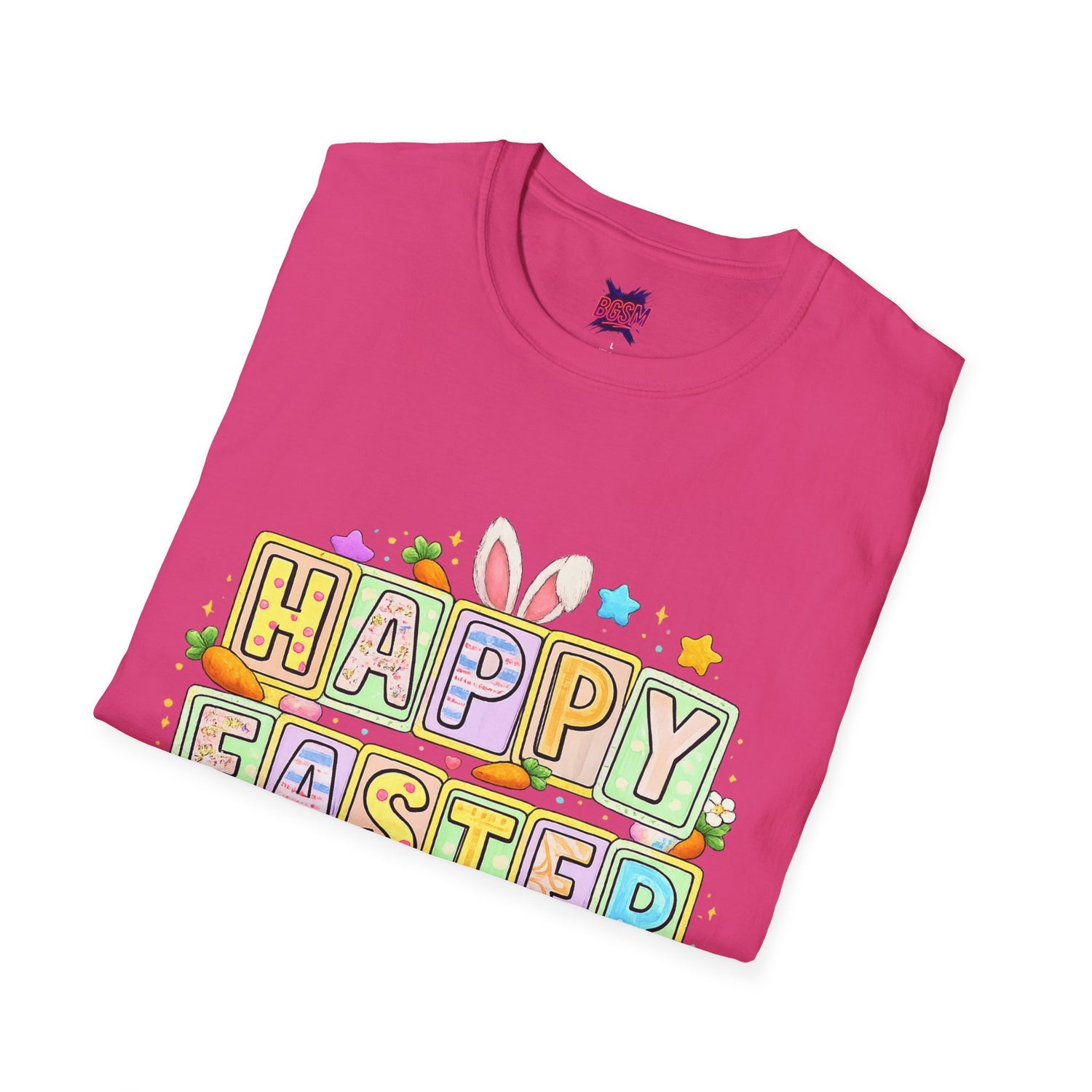 BGSM Happy Easter T-Shirt — Pastel Bunny &amp; Eggs Holiday Tee