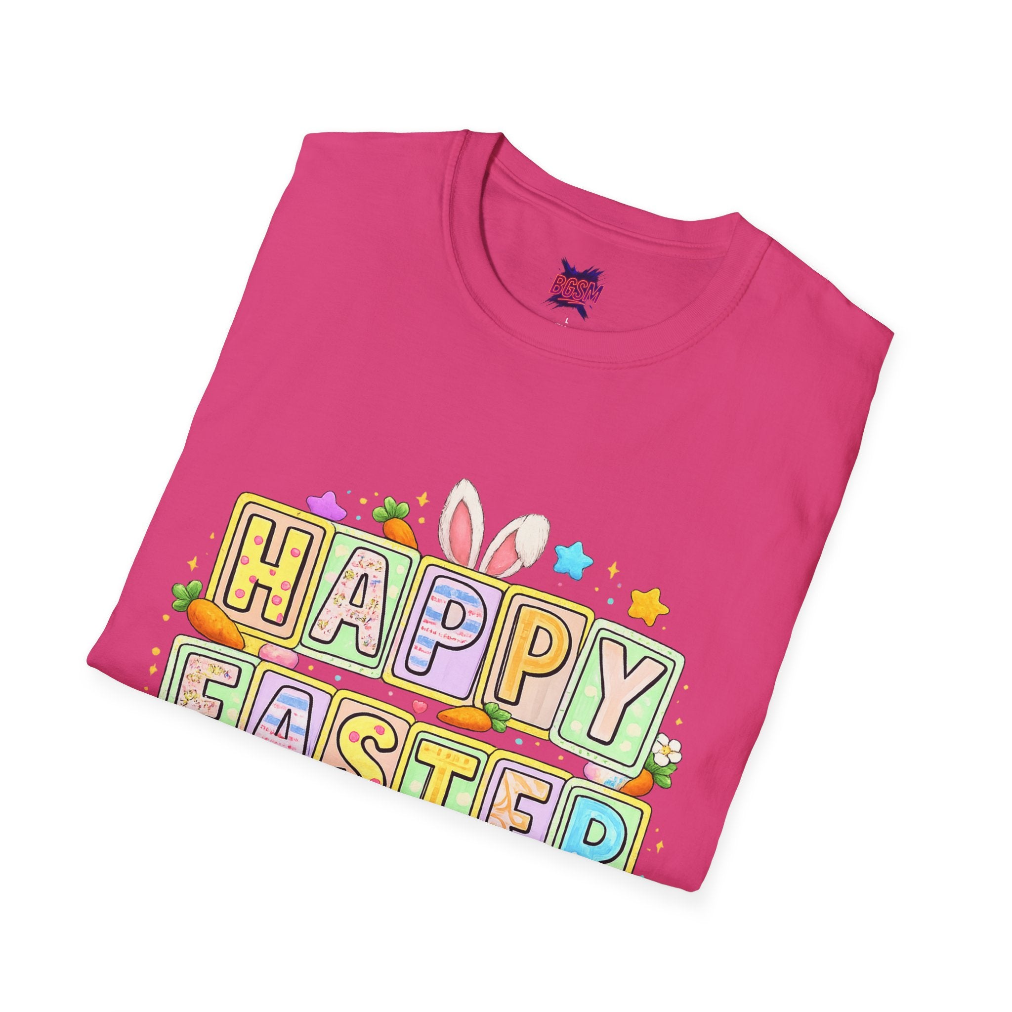 BGSM Happy Easter T-Shirt — Pastel Bunny &amp; Eggs Holiday Tee