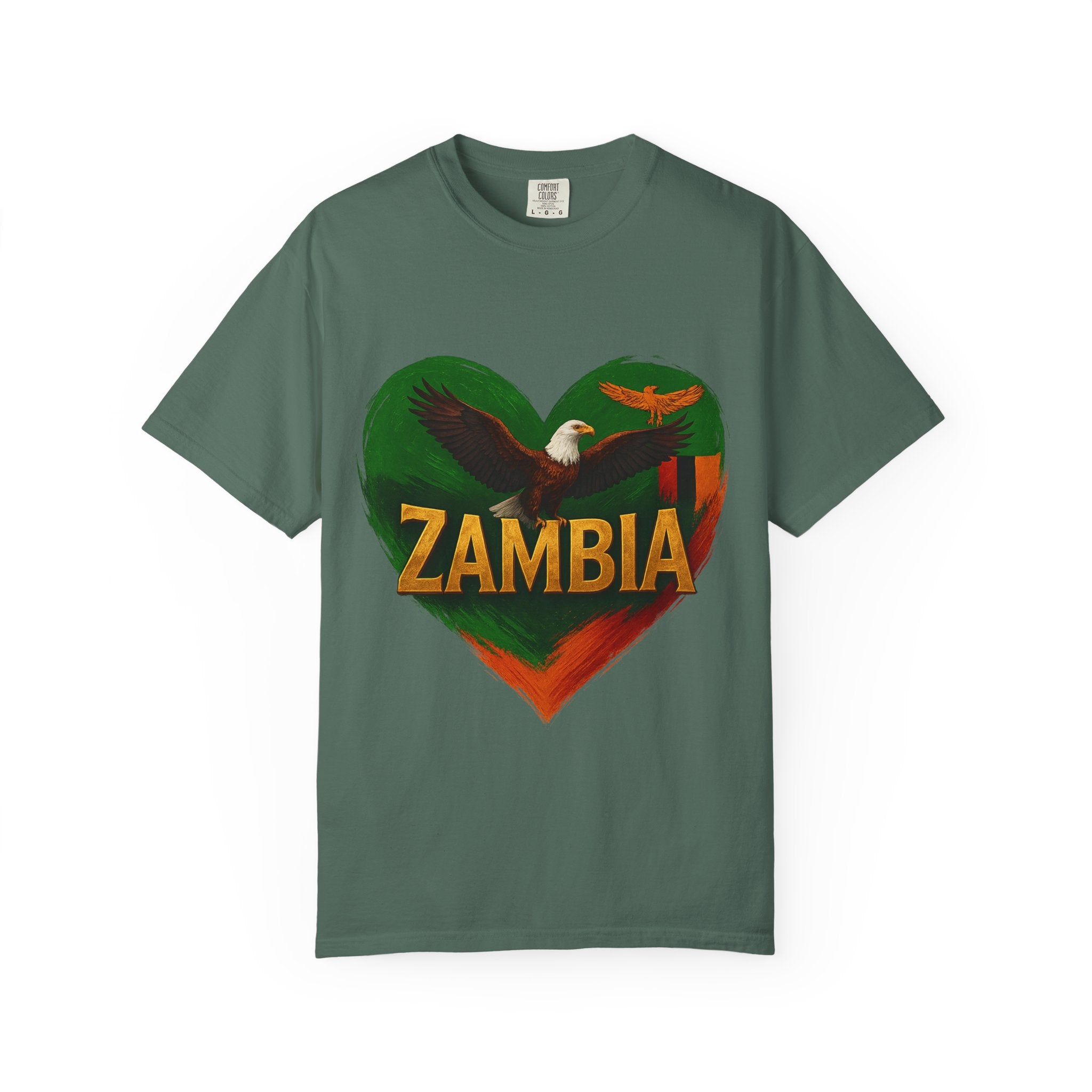BGSM Zambia Heart Eagle T-Shirt — Patriotic Zambia Graphic Tee
