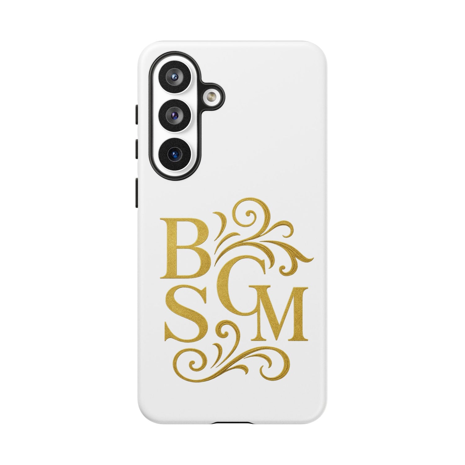 Monogram Tough Case – Elegant Gold B S G M Flourish Phone Case