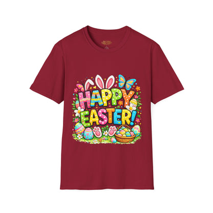 BGSM Easter Bunny Graphic T-Shirt — "Happy Easter" Colorful Holiday Tee