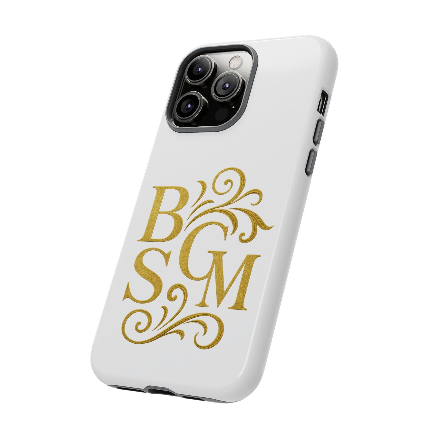 Monogram Tough Case – Elegant Gold B S G M Flourish Phone Case