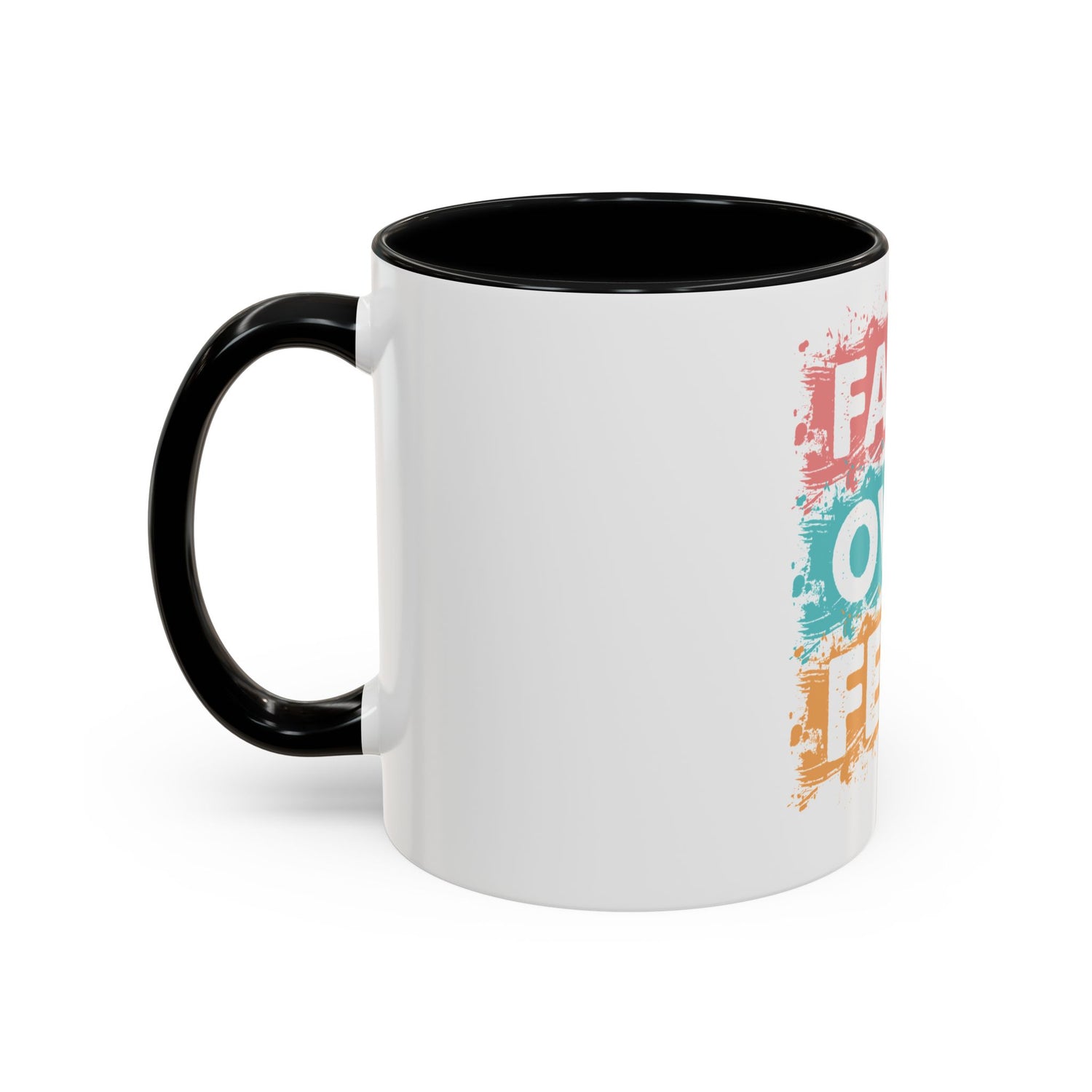 Faith Over Fear Accent Coffee Mug — Inspirational Christian Ceramic Mug (11/15oz)