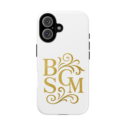Monogram Tough Case – Elegant Gold B S G M Flourish Phone Case
