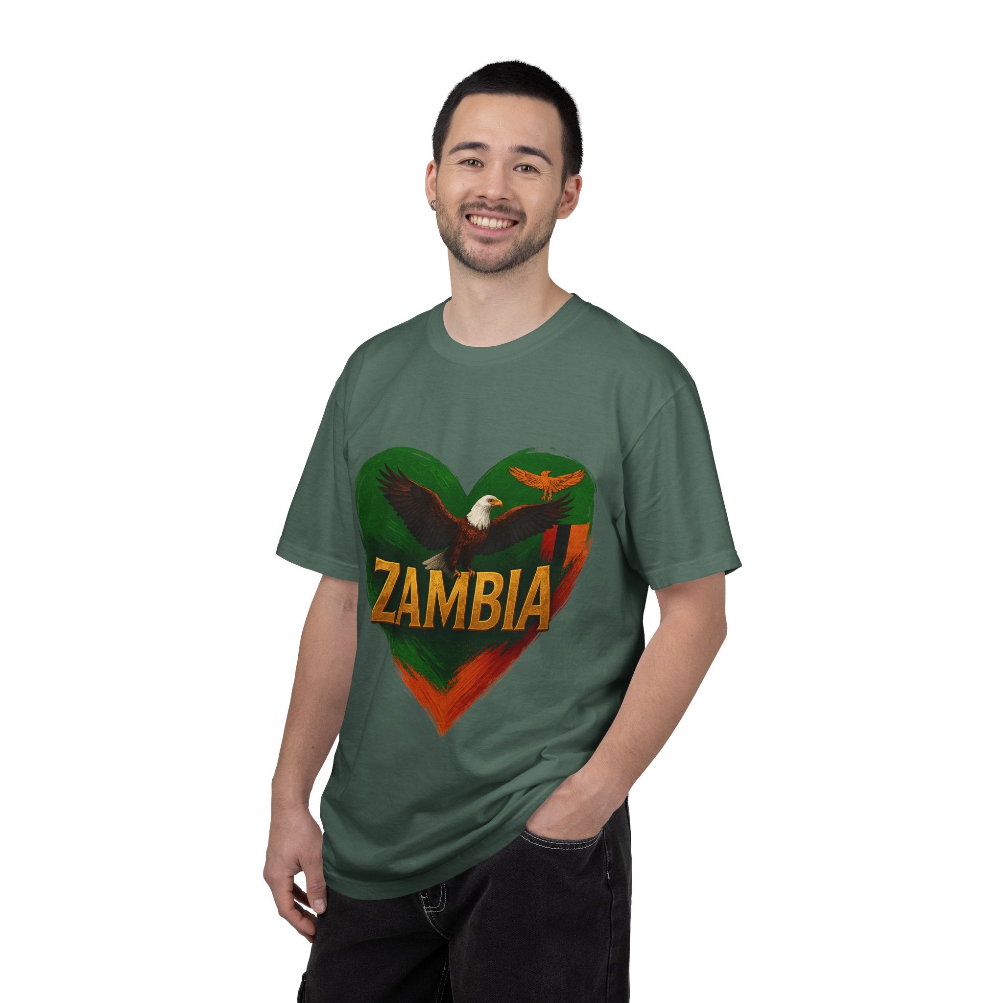 BGSM Zambia Heart Eagle T-Shirt — Patriotic Zambia Graphic Tee