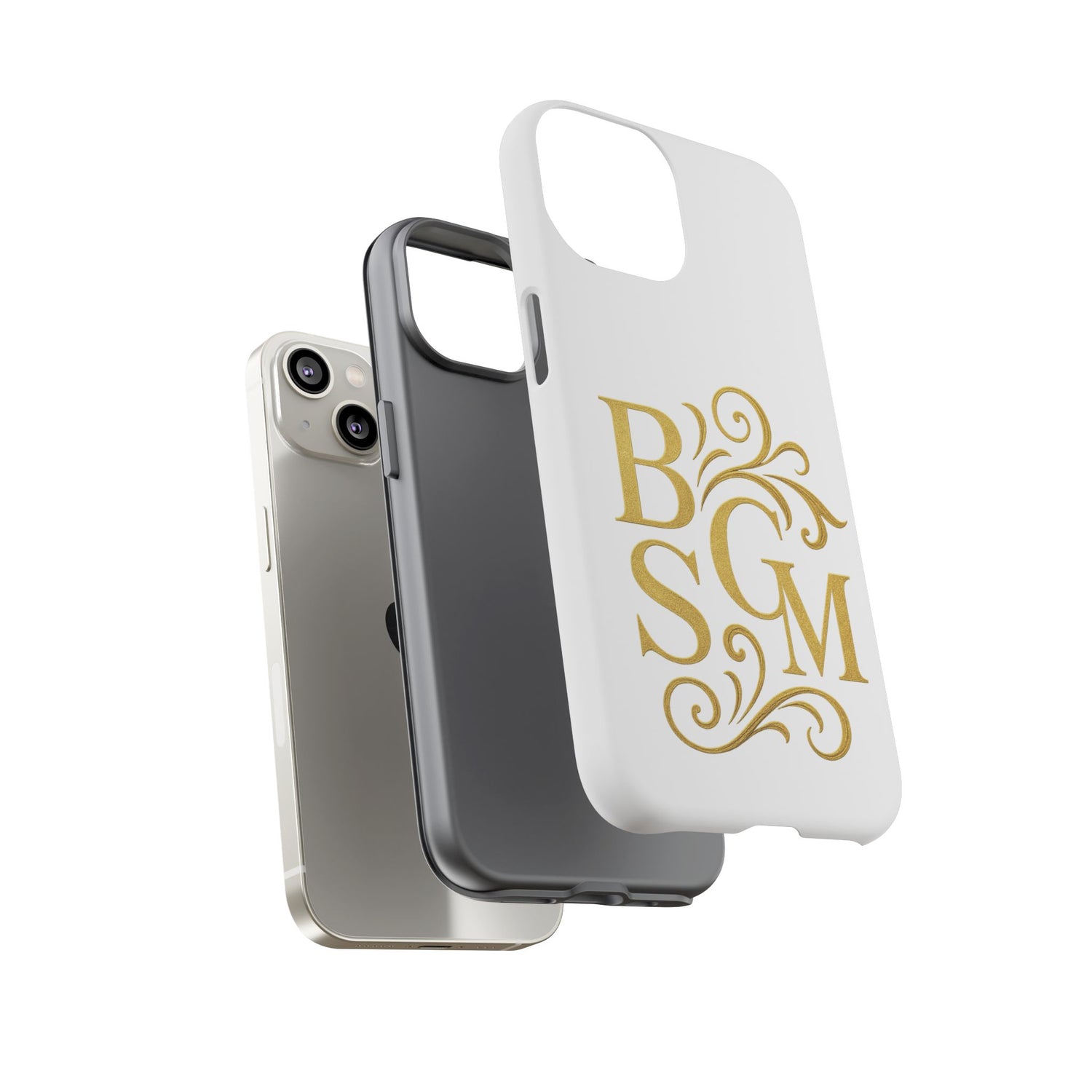 Monogram Tough Case – Elegant Gold B S G M Flourish Phone Case