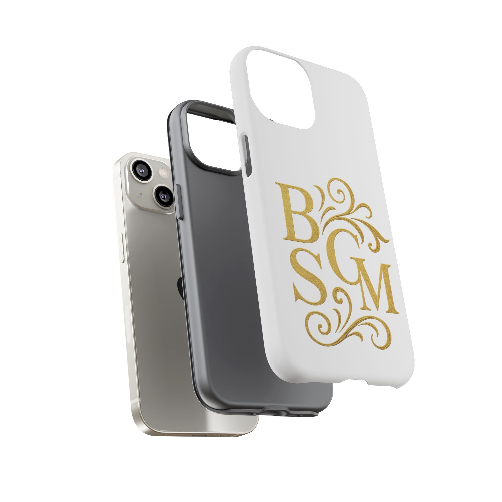 Monogram Tough Case – Elegant Gold B S G M Flourish Phone Case