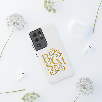 Monogram Tough Case – Elegant Gold B S G M Flourish Phone Case