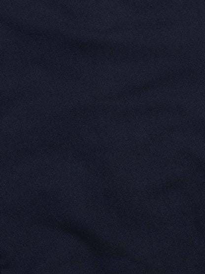 Flannel Herringbone Spread Collar Shirt in Dark Sapphire Navy