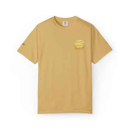 Autumn Fox Pocket T-Shirt — Rust Garment-Dyed Tee with Pocket Fox Design