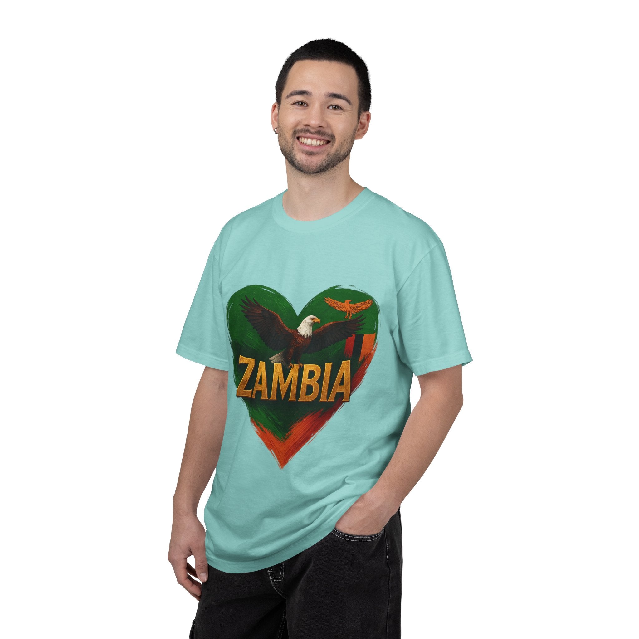 BGSM Zambia Heart Eagle T-Shirt — Patriotic Zambia Graphic Tee