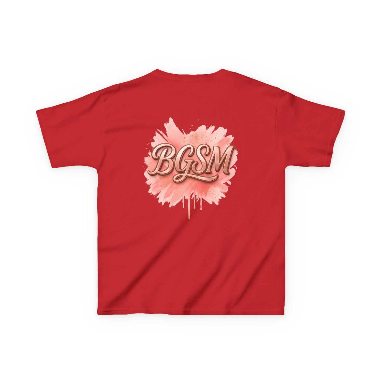 BGSM Kids T-Shirt - "Happy Easter" Colorful Block Letters Tee (Back BGSM Watercolor Accent)