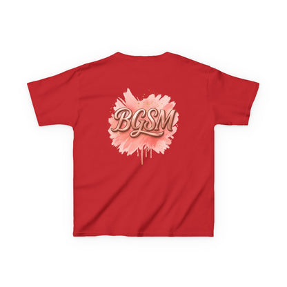 BGSM Kids T-Shirt - "Happy Easter" Colorful Block Letters Tee (Back BGSM Watercolor Accent)