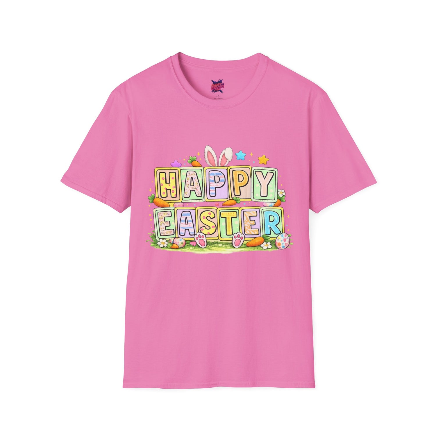 BGSM Happy Easter T-Shirt — Pastel Bunny &amp; Eggs Holiday Tee