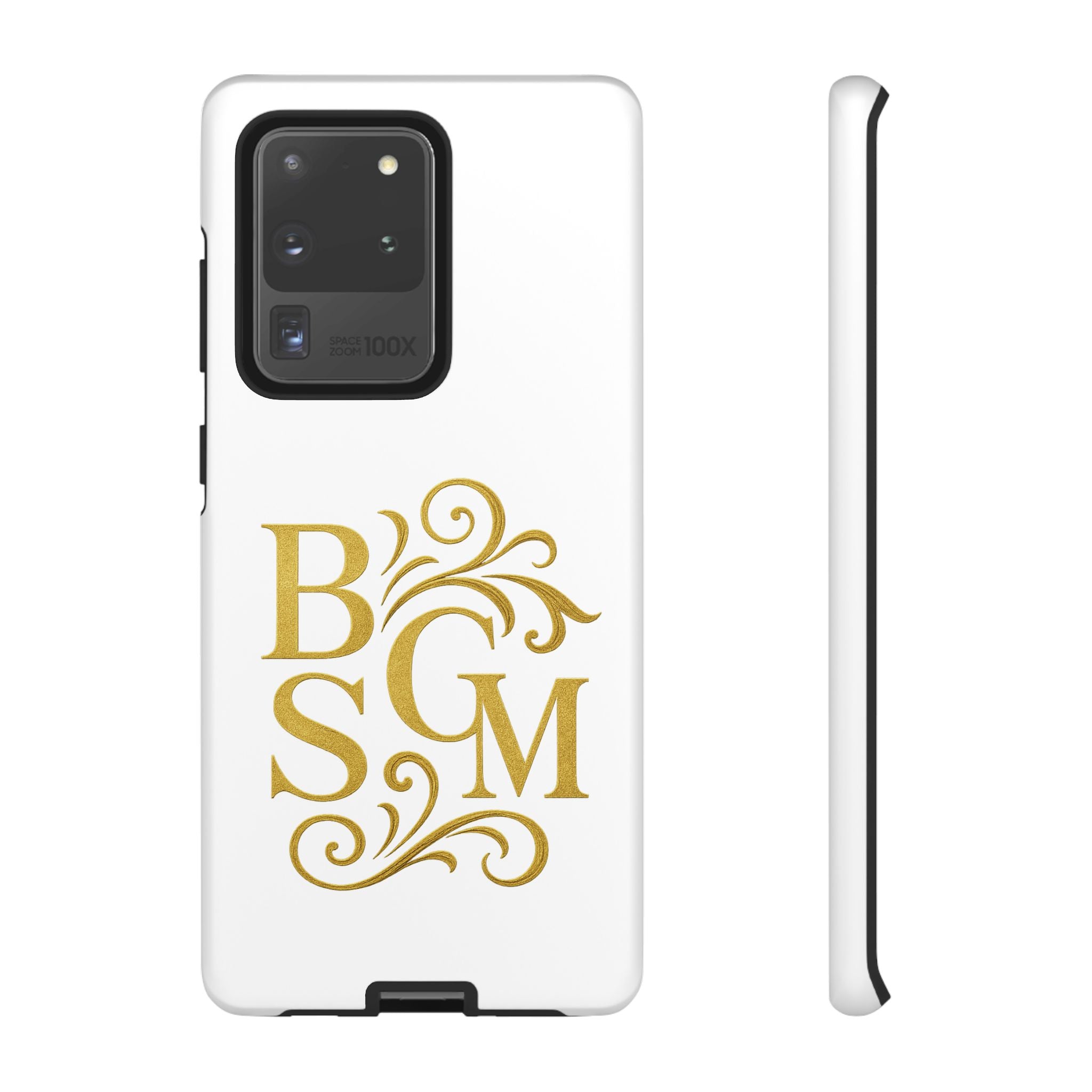 Monogram Tough Case – Elegant Gold B S G M Flourish Phone Case