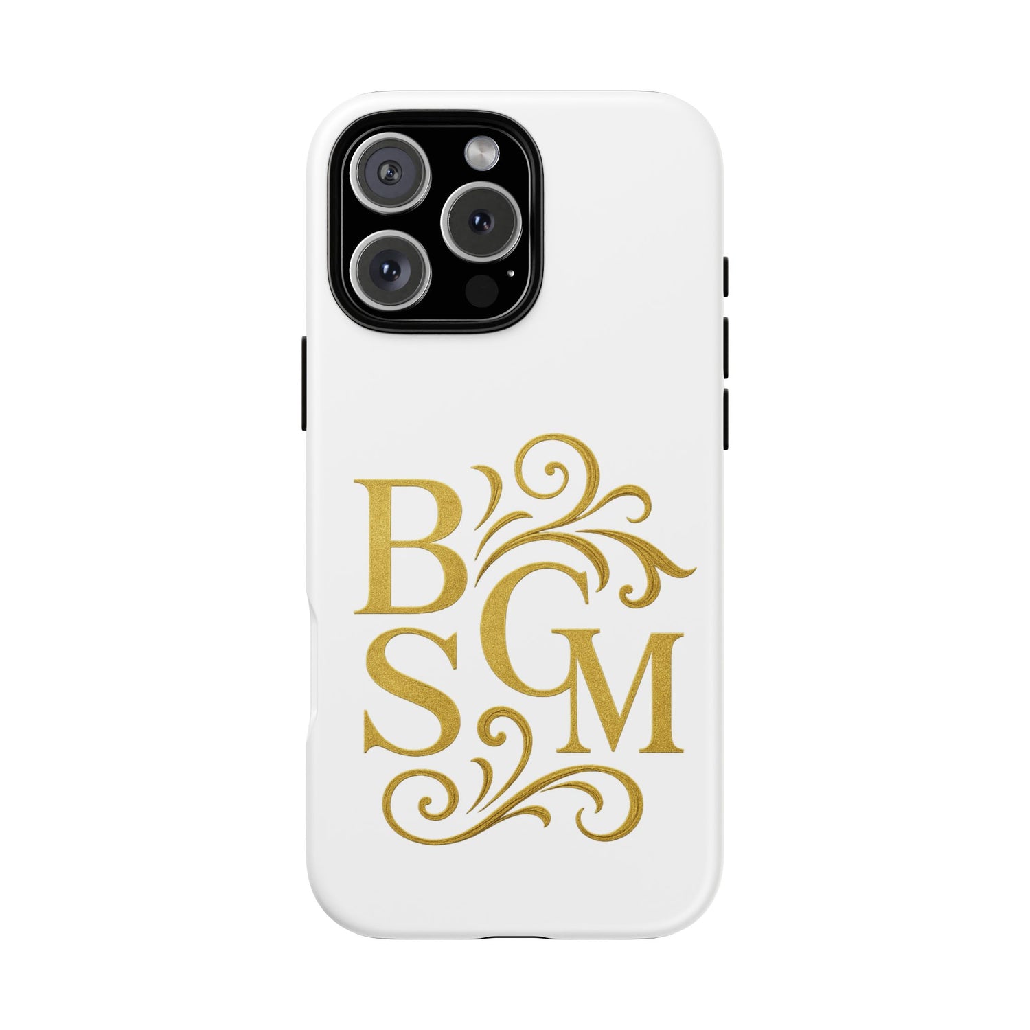 Monogram Tough Case – Elegant Gold B S G M Flourish Phone Case