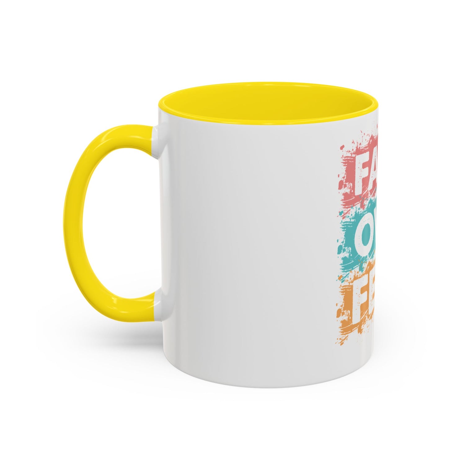 Faith Over Fear Accent Coffee Mug — Inspirational Christian Ceramic Mug (11/15oz)
