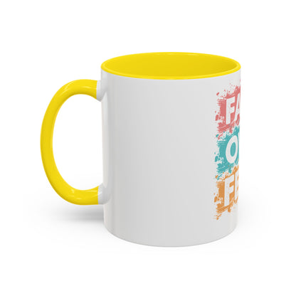 Faith Over Fear Accent Coffee Mug — Inspirational Christian Ceramic Mug (11/15oz)