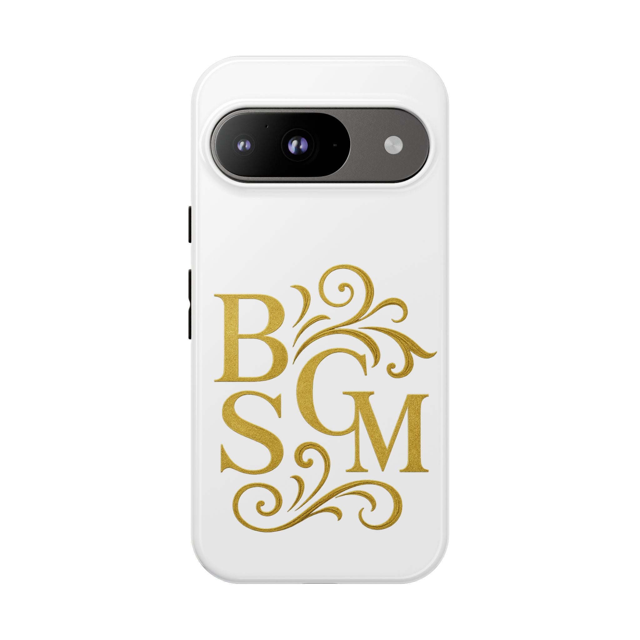 Monogram Tough Case – Elegant Gold B S G M Flourish Phone Case