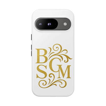 Monogram Tough Case – Elegant Gold B S G M Flourish Phone Case