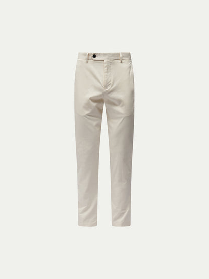 Dean Stretch Cotton Trouser in Egret