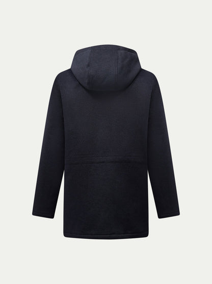 Wool Blend Padded Parka in Dark Sapphire Navy