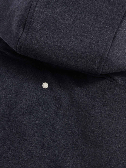 Wool Blend Padded Parka in Dark Sapphire Navy